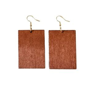 ⭐️ 5 for $25 Natural Wood Painted Lightweight Earrings Gold Tone Hoops